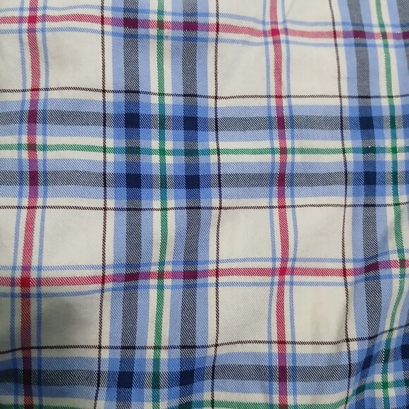 Talbots Women XL Plaid Metallic Stripes Button Up Long Sleeve Shirt - Picture 4 of 10